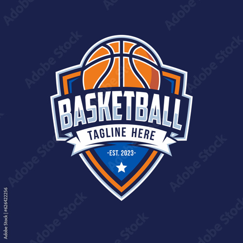 Basketball club logo. Basketball club emblem, design template