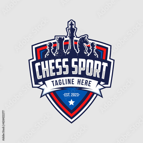Chess logo vector illustration, template logo design for chess club