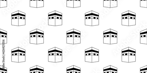 outline kaaba seamless pattern