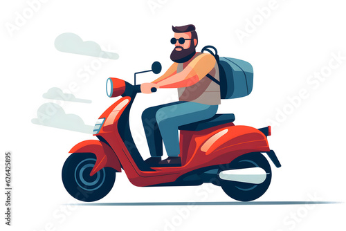a man riding a scooter with the seat up