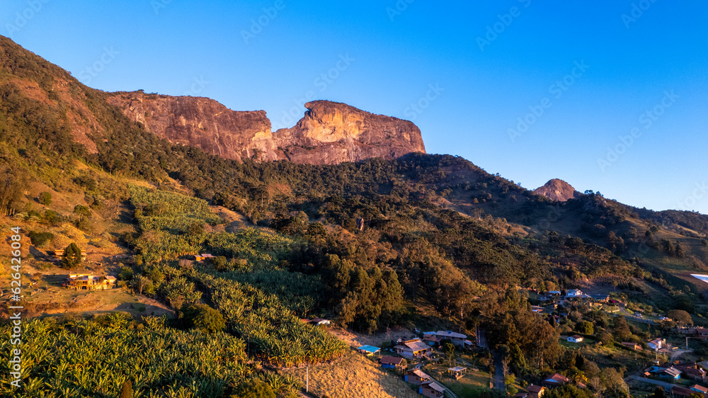 Pedra do Baú in São Bento do Sapucaí. Aerial view of the Rock.