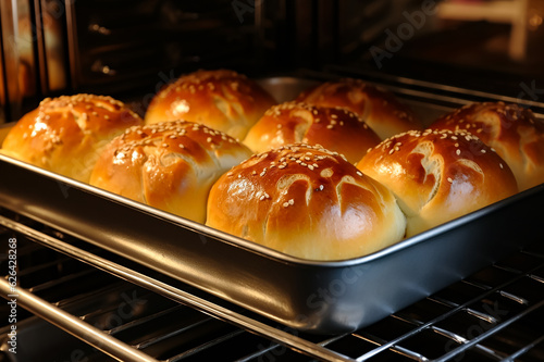 bread bakery, lot of bread prepare to move on in the shelf, generative ai