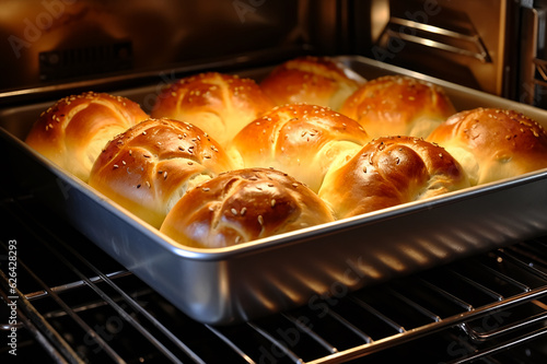 bread bakery, lot of bread prepare to move on in the shelf, generative ai