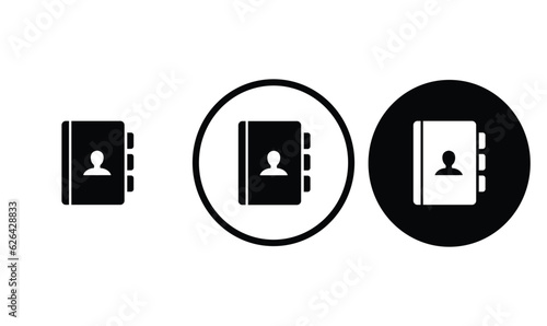 icon address book black outline for web site design 
and mobile dark mode apps 
Vector illustration on a white background