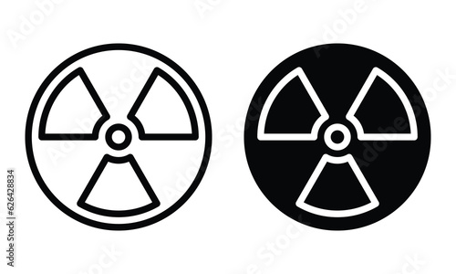 Radioactive icon with outline and glyph style.