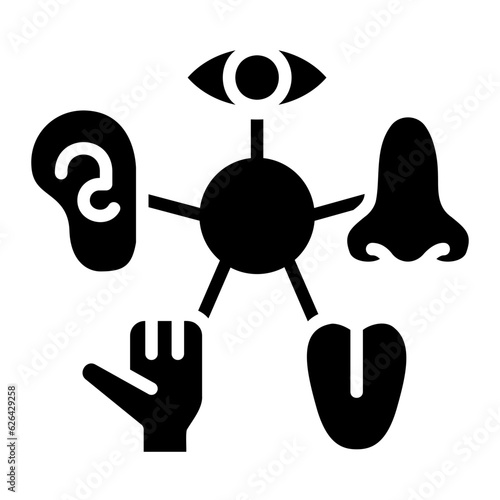 five senses glyph icon
