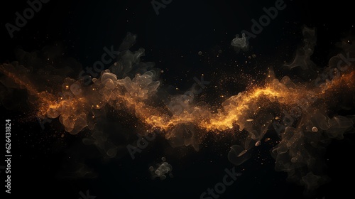 Sparks in the dark for background, illustration for product presentation and template design.