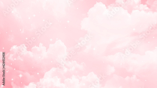 Sky Cloud pastel with a Colorful pink background