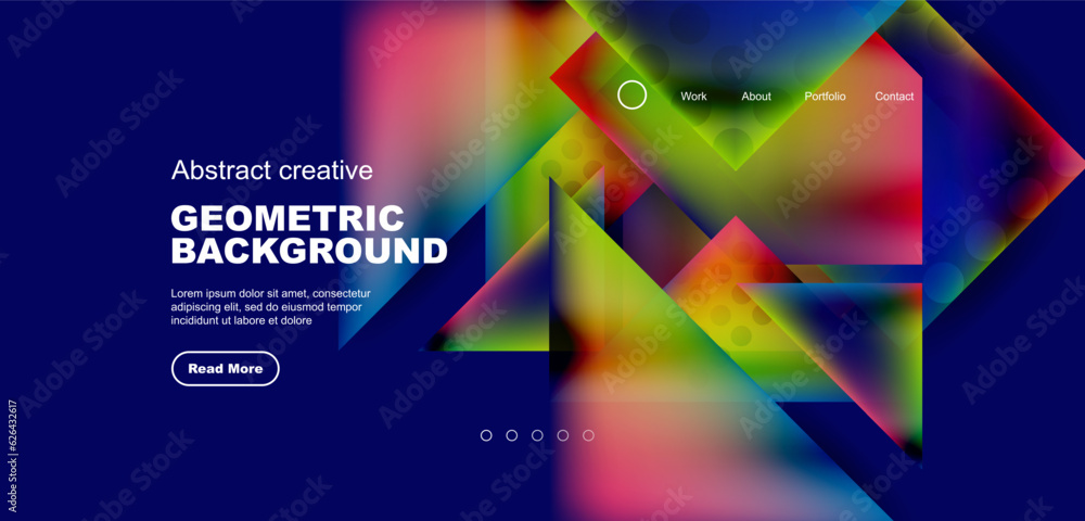 Geometric elements - squares and triangles composition background.