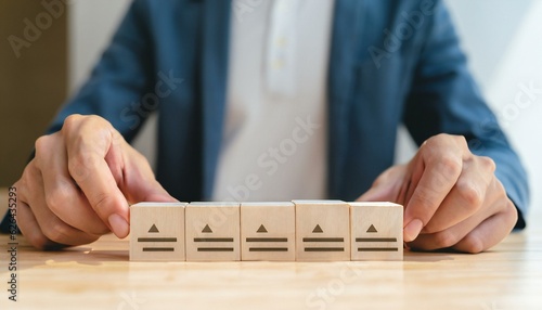 man playing with blocks