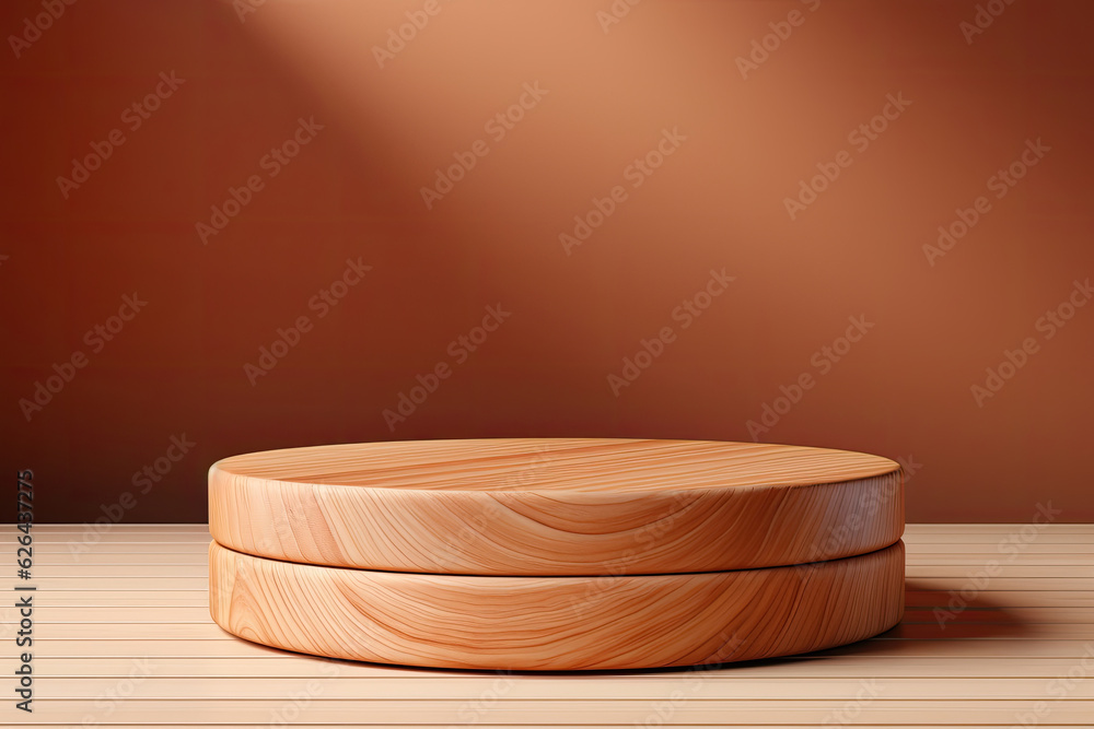 Empty wooden podium Empty wooden podium
