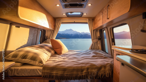 Plakat Interior Sprinter Camper in Mountains