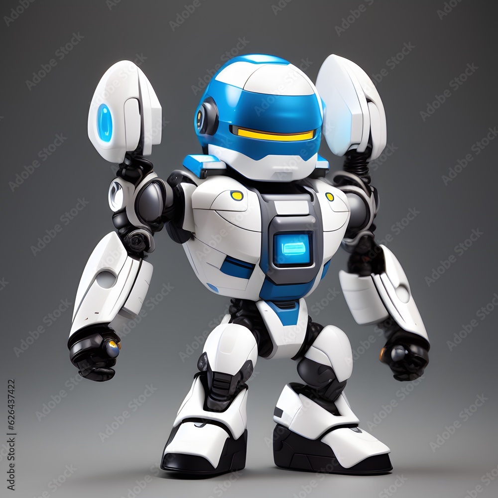 3d cute robot chibi figure Created by using generative AI 3d cute robot chibi figure Created by using generative AI