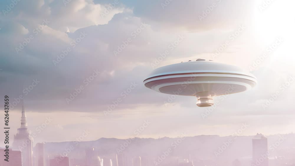 Flying saucer ufo over city skyscrapers
Metallic saucer shape alien space craft over modern city, 3d rendering, 2023
Flying saucer ufo over city skyscrapers
Metallic saucer shape alien space craft over modern city, 3d rendering, 2023
