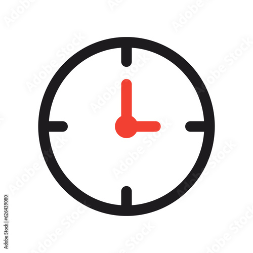 Clock icon vector isolated on white background. Simple vector logo