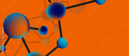 Line points connections geometric landing page background. Fluid circles and spheres with liquid gradients. Vector Illustration For Wallpaper, Banner, Background, Card, Book Illustration, landing page