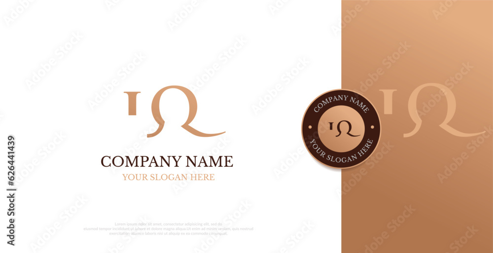 Initial UQ Logo Design Vector