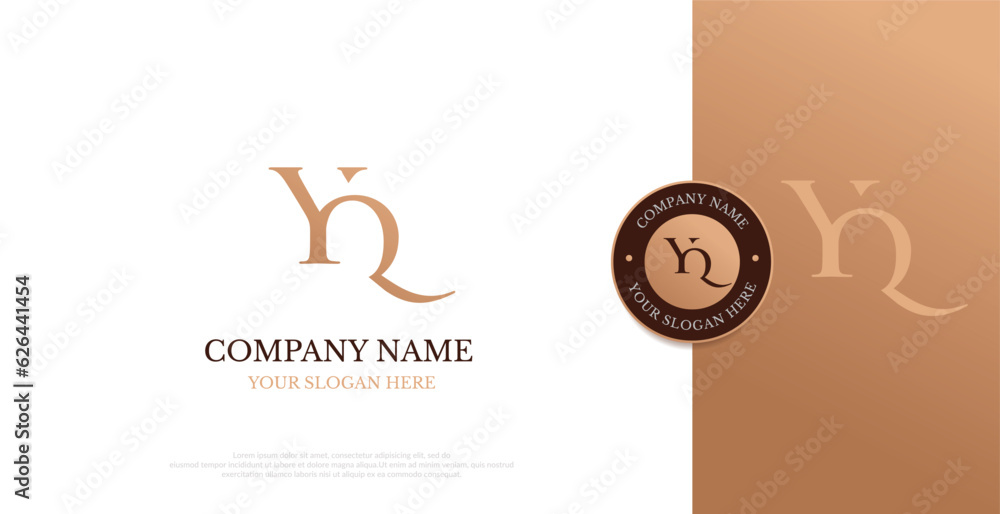 Initial YQ Logo Design Vector
