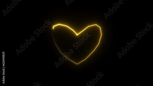 abstract beautiful neon light love icon frame illustration background 4k.