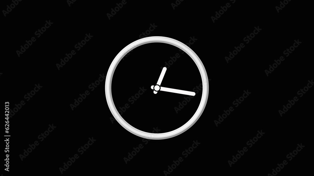 Abstract beautiful clock icon isolated on black background illustration . Abstract beautiful clock icon isolated on black background illustration .