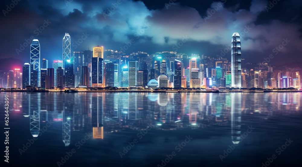 Night view of victoria harbor, hong Kong Night view of victoria harbor, hong Kong