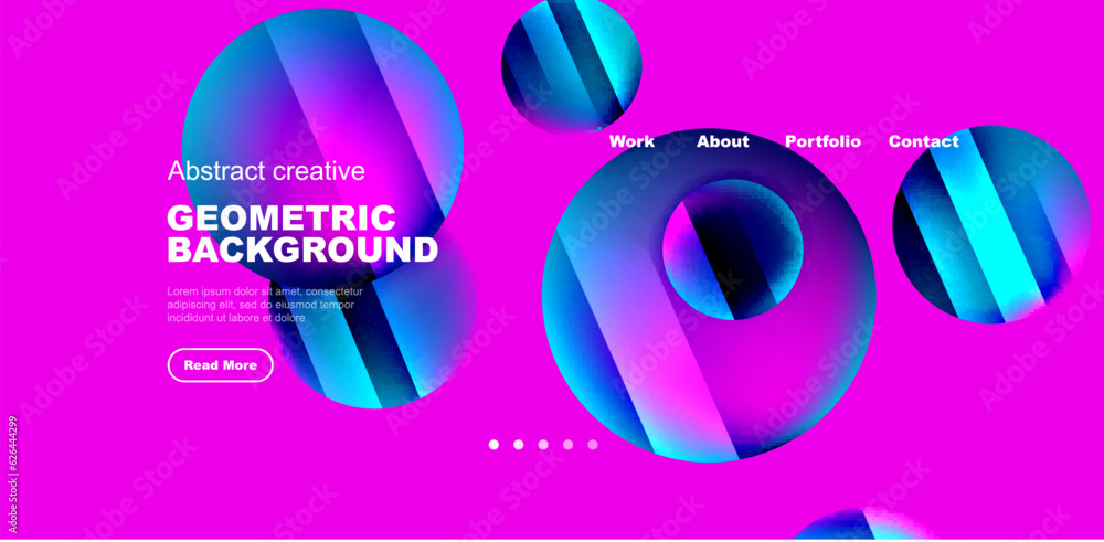 Fototapeta premium Circles with glossy surface and light and shadow effects abstract background. Template for covers, templates, flyers, placards, brochures, banners