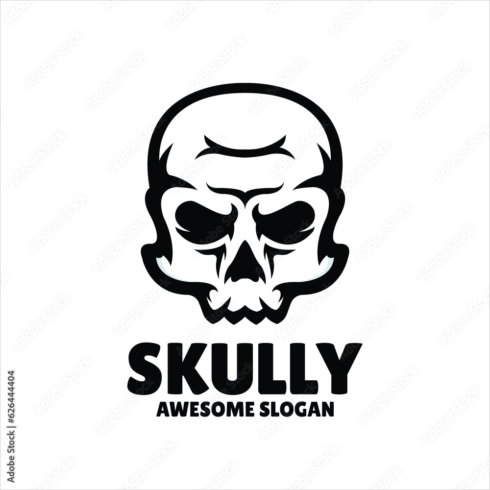 skull simple mascot logo design illustration