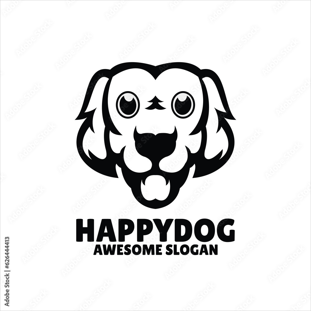 dog simple mascot logo design illustration