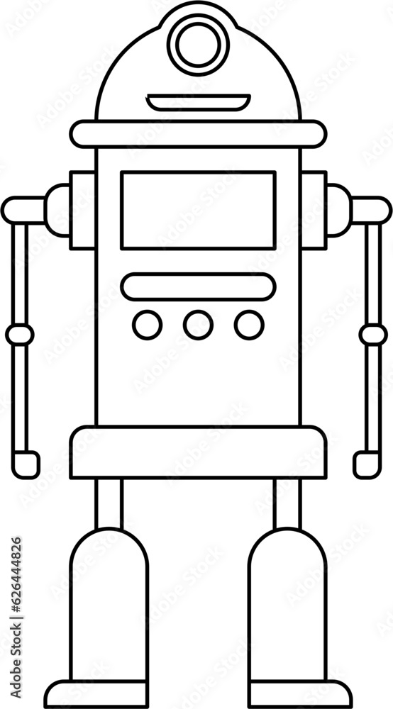 Standing Robot Outline Illustration Vector Standing Robot Outline Illustration Vector