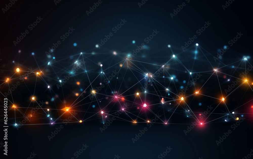 Triangle pattern with connecting lines and dots Triangle pattern with connecting lines and dots