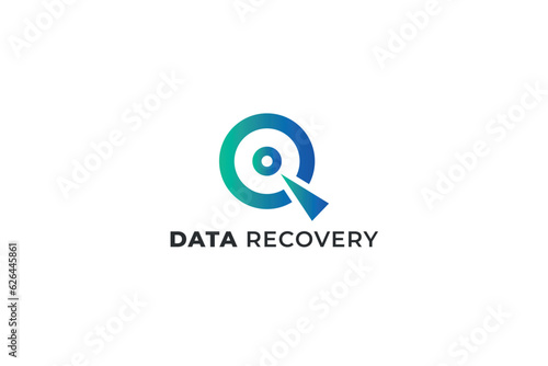 Vector gradient data recovery logo design