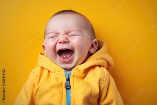 Baby with flu laughing