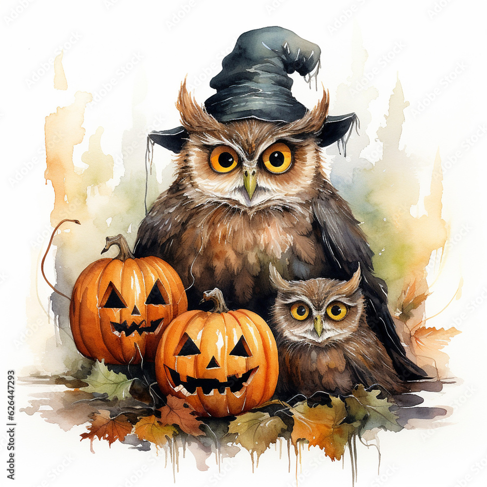 Halloween watercolor Background