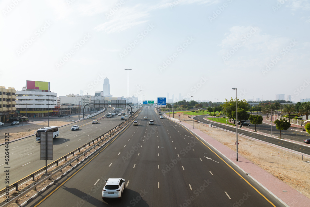 Dubai highways during a day