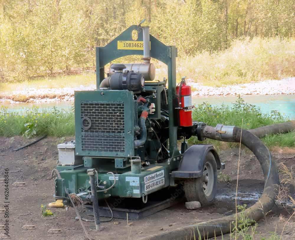 Calgary, Alberta, Canada. July 22, 2023. A pump vacuumassisted a piece