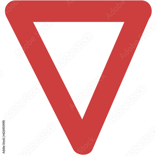 Photos Digital png illustration of red inverted triangle on transparent background