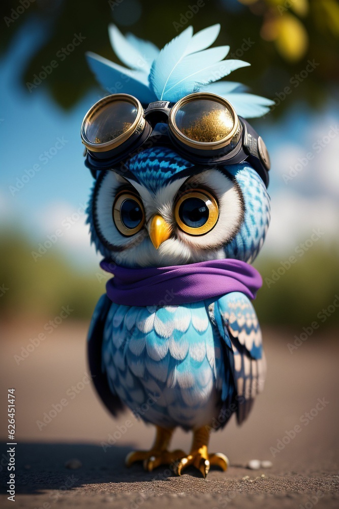 Fototapeta premium Cute Pilot Owl