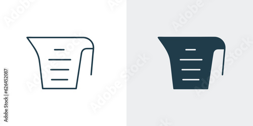 Measuring capacity cup icon vector. Symbol of cooking, food, and drink  icon outline and filled illustration