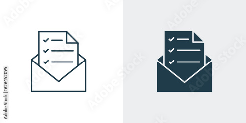Email envelope Letter icon vector. mail stamp, email mailbox, SMS, message, communication concept outline and solid vector illustration