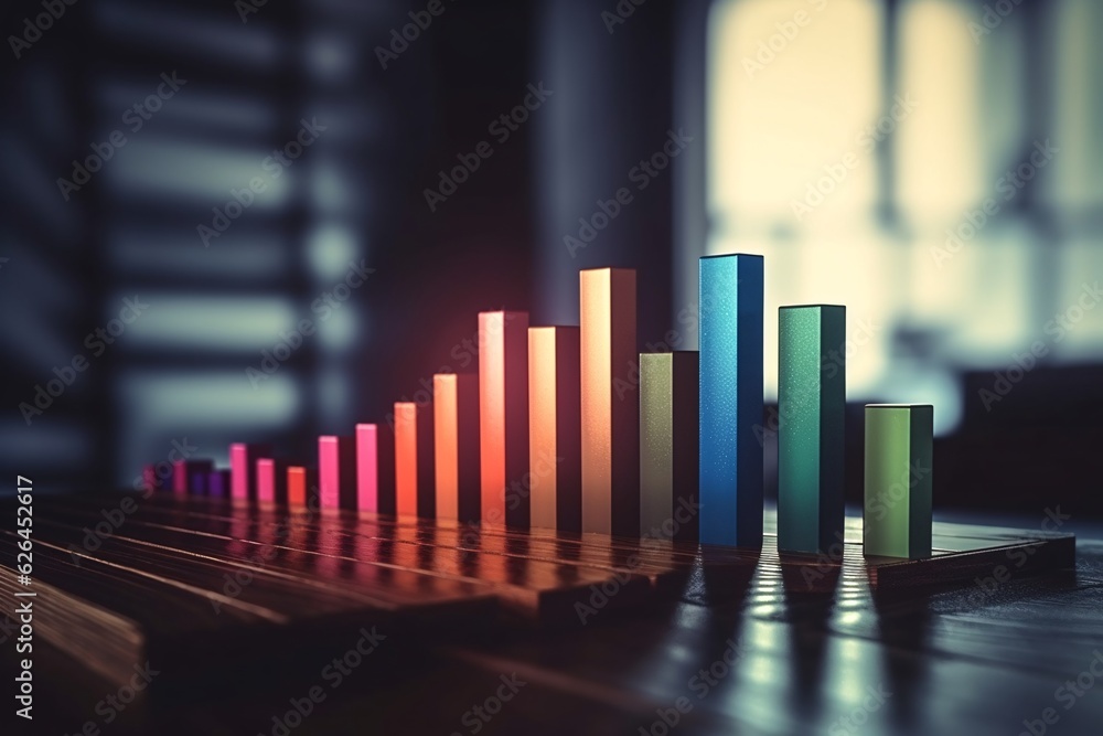Business growth chart. An upward trending graph. Business growth chart. An upward trending graph.