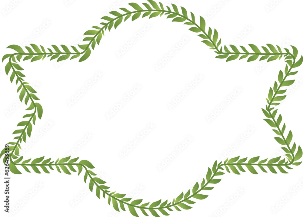 Rectangle shape leaves frame green leaf wreath frame botanical branches decorative vintage frames luxury ornamental label frames banners vector retro badges elements symbols ornate ribbon borders 