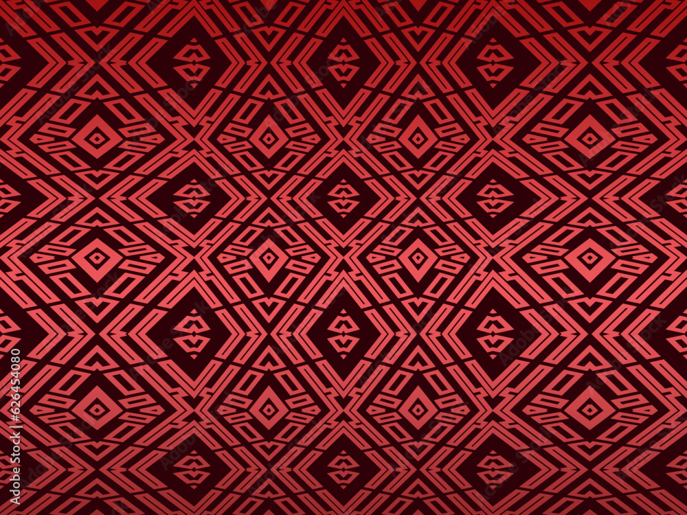 High contrast red and black glossy stripes background. Luxurious batik ornament. Abstract technology graphic banner design. Vector corporate background. High contrast red and black glossy stripes background. Luxurious batik ornament. Abstract technology graphic banner design. Vector corporate background.