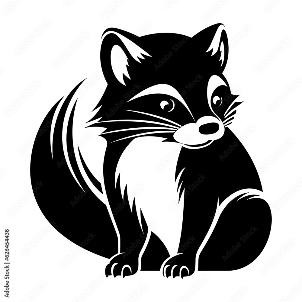 Marten sitting logo black silhouette svg vector