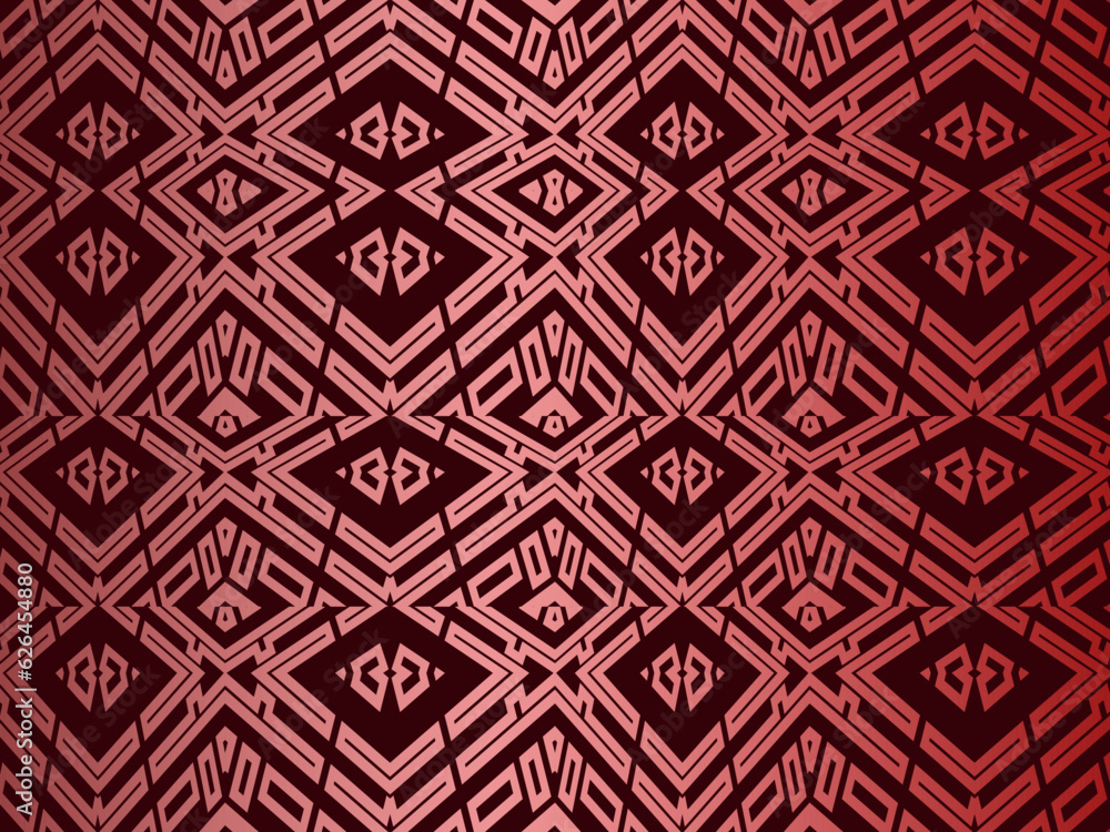 High contrast red and black glossy stripes background. Luxurious batik ornament. Abstract technology graphic banner design. Vector corporate background. High contrast red and black glossy stripes background. Luxurious batik ornament. Abstract technology graphic banner design. Vector corporate background.