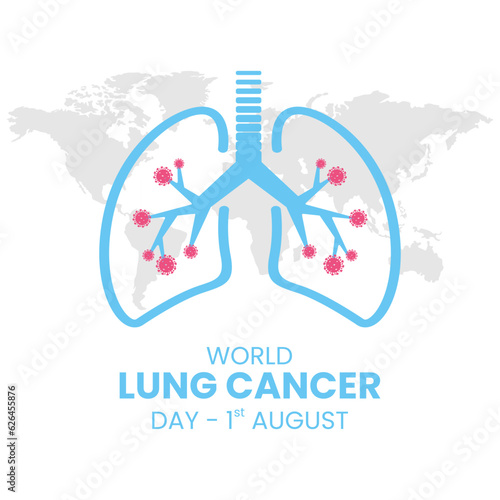Vector graphic of lungs with red patches of virus suitable for world lung cancer day