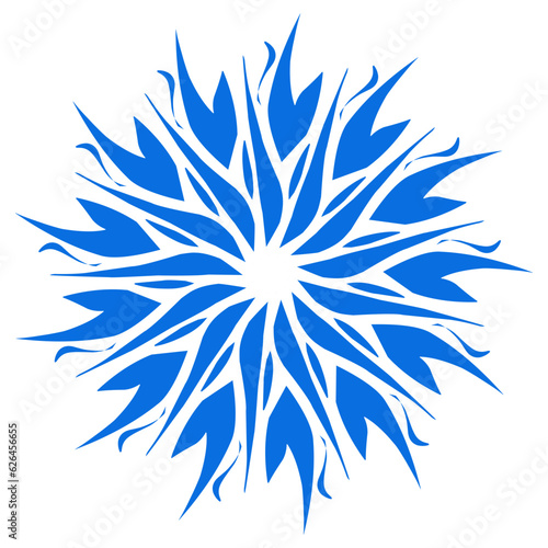 Blue color ethnic mandala patern design illustration. Perfect for logos, icons, stickers, tattoos, design elements for websites, advertisements and more. 