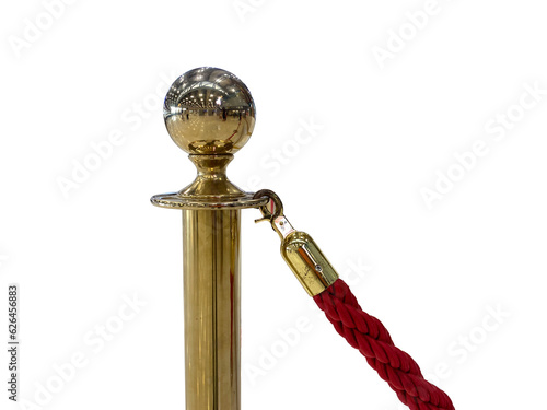 Foto queue stand red whipcord blurred background no people.