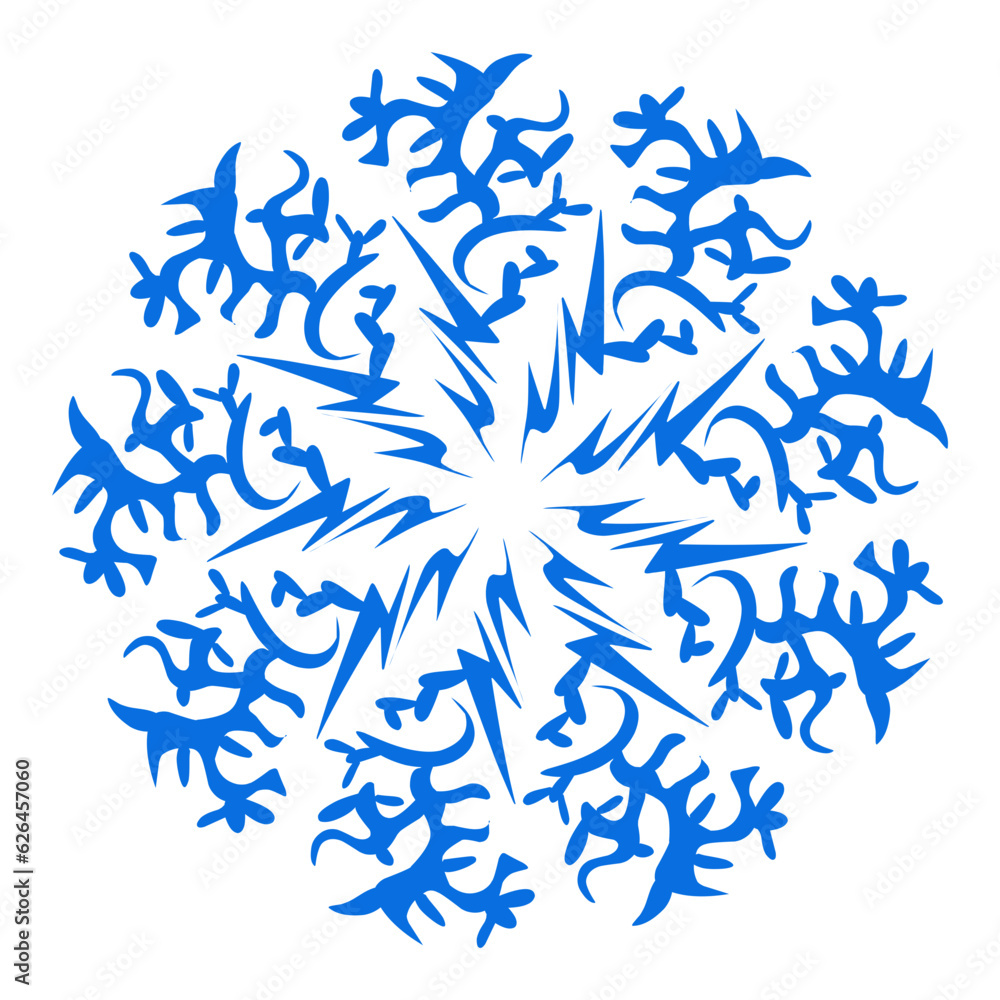 Fototapeta premium Blue color ethnic mandala patern design illustration. Perfect for logos, icons, stickers, tattoos, design elements for websites, advertisements and more. 