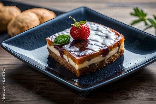 cheesecake with strawberries generated by AI