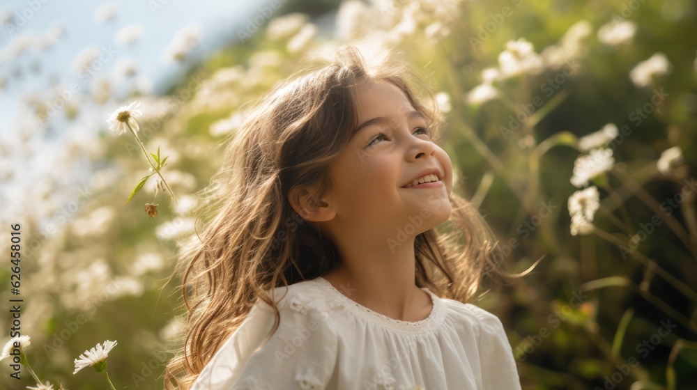 Close up portrait of smiling young woman in the park. Generative Ai. Close up portrait of smiling young woman in the park. Generative Ai.